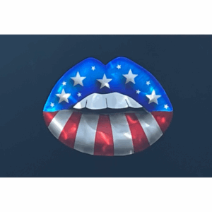 American Kiss Metal Wall Art – Patriotic Lips Artwork