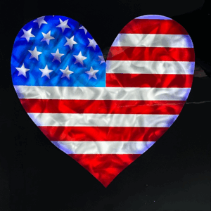 American Love Metal Wall Art – Patriotic Heart Flag Artwork