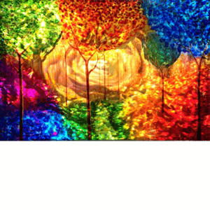 Color Forest Stain Glass Style