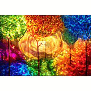 Color Forest Stain Glass Style