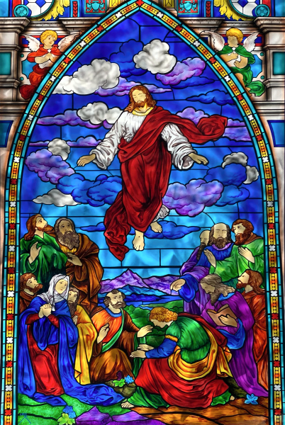 Jesus Ascension Stained Glass Window Art