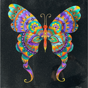 mandala butterfly metal wall art