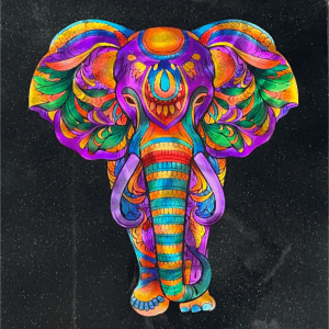 mandala elephant metal wall art