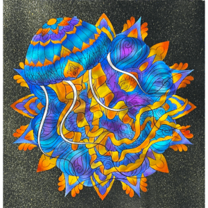 Mandala Jellyfish Metal Wall Art
