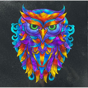 mandala owl metal wall art