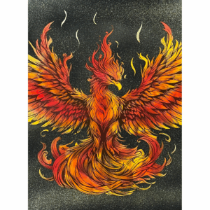 Mandala Phoenix Metal Wall Art – Vibrant Fire Bird Artwork