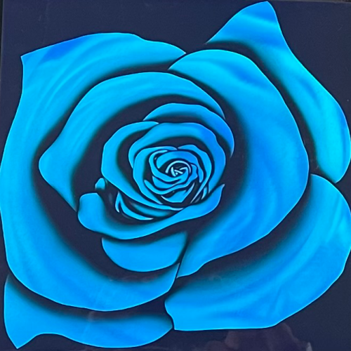 Metal Art Blue Rose