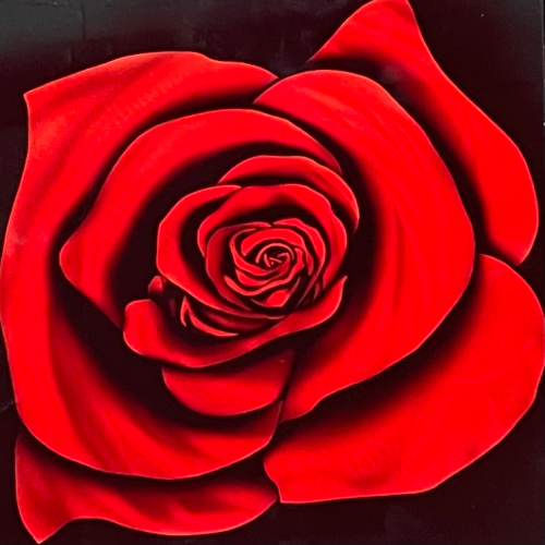 Metal Art Red Rose