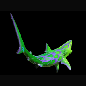 Marine Wall Sculpture Neon Tiger Shark