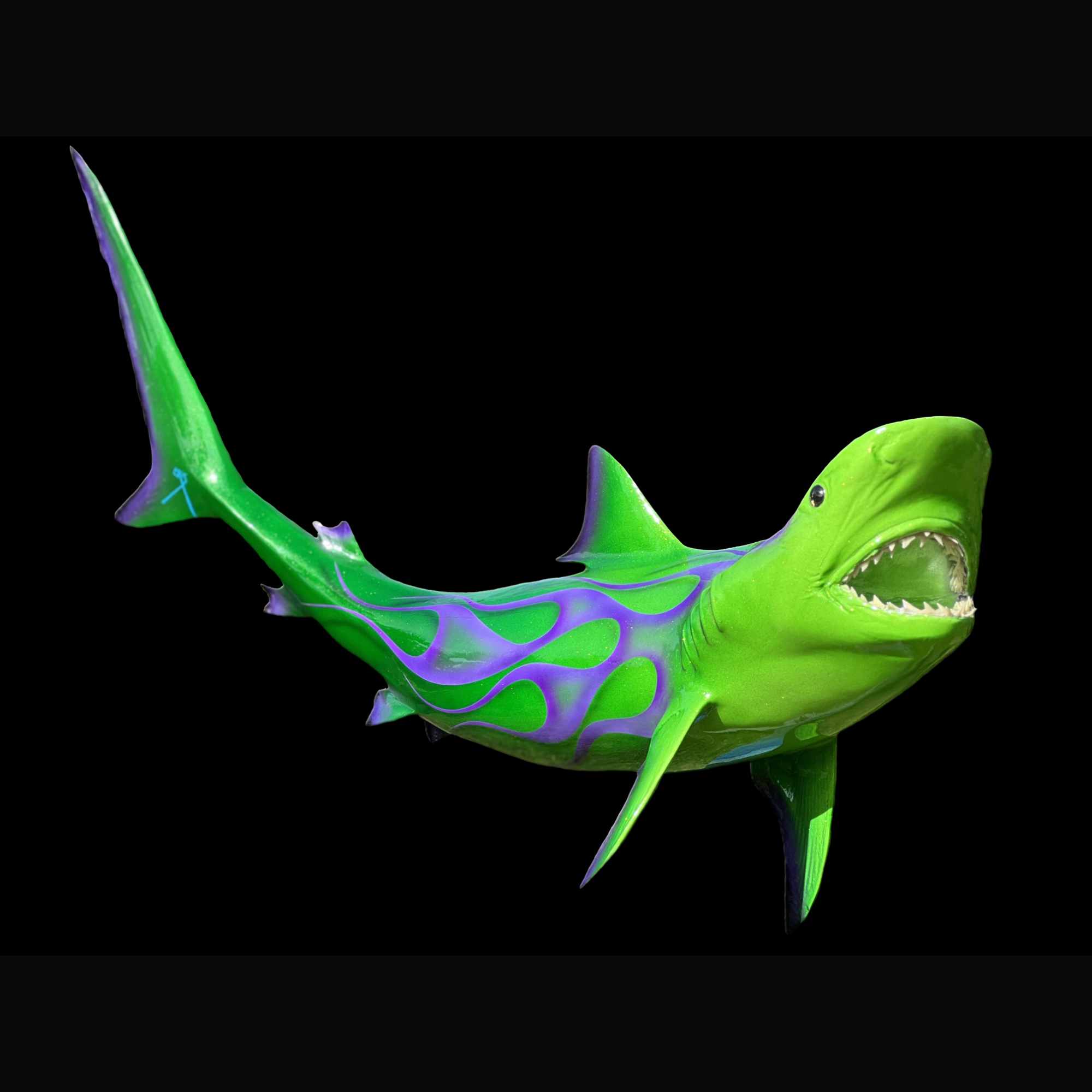 Marine Wall Sculpture Neon Tiger Shark