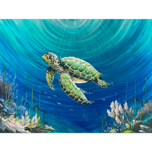 Sea Turtle Metal Wall Art – “Turtle Swim”