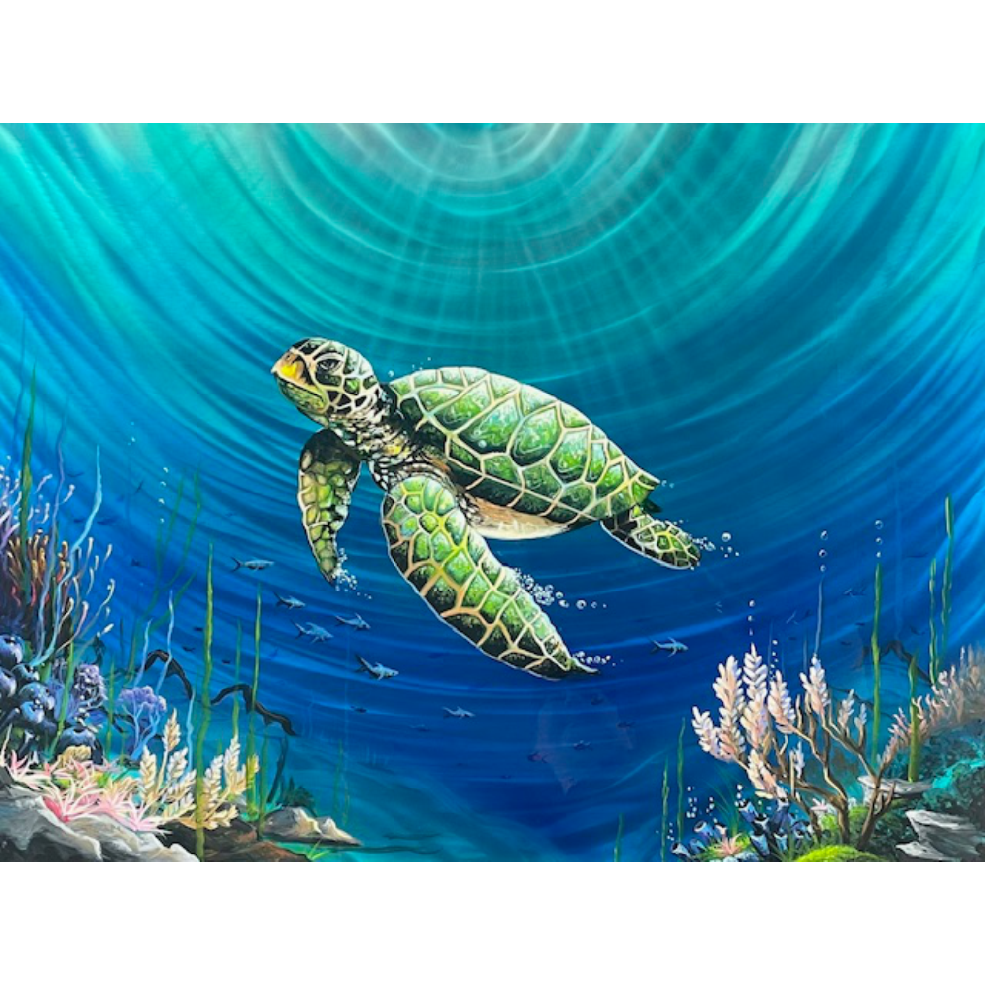 Sea Turtle Metal Wall Art – “Turtle Swim”
