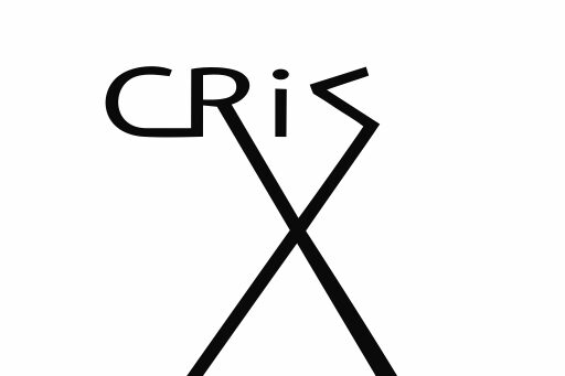 Minimal black CRiS X logo on white background