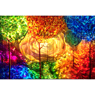 Color Forest Stain Glass Style